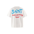 Saint Michael Red Heart Handwritten White Tee