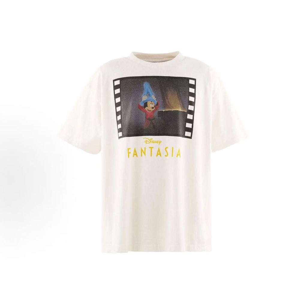 Saint Michael Fantasia Cartoon Print White Tee