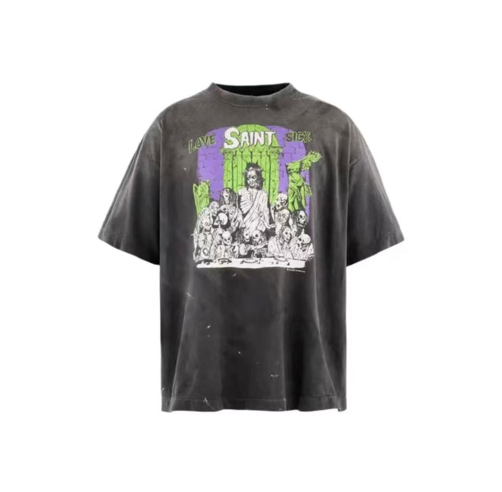Saint Michael Last Supper Washed Graphic Tee