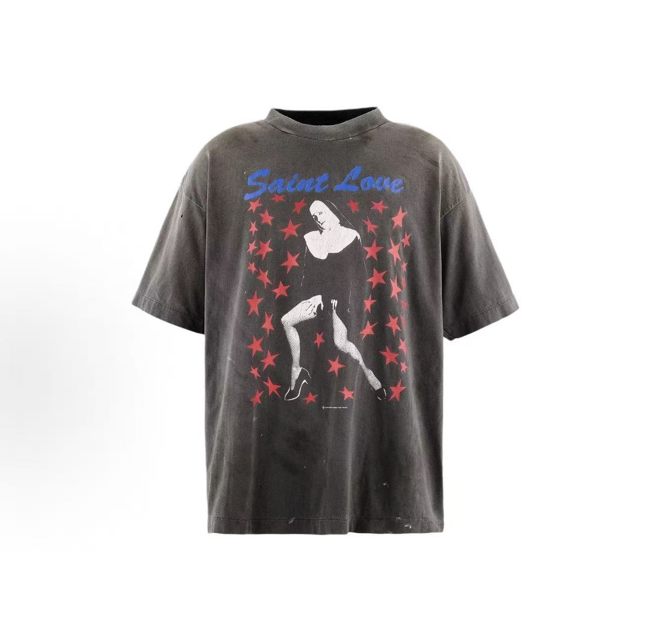 Saint Michael Saint Love Star Print Washed Tee