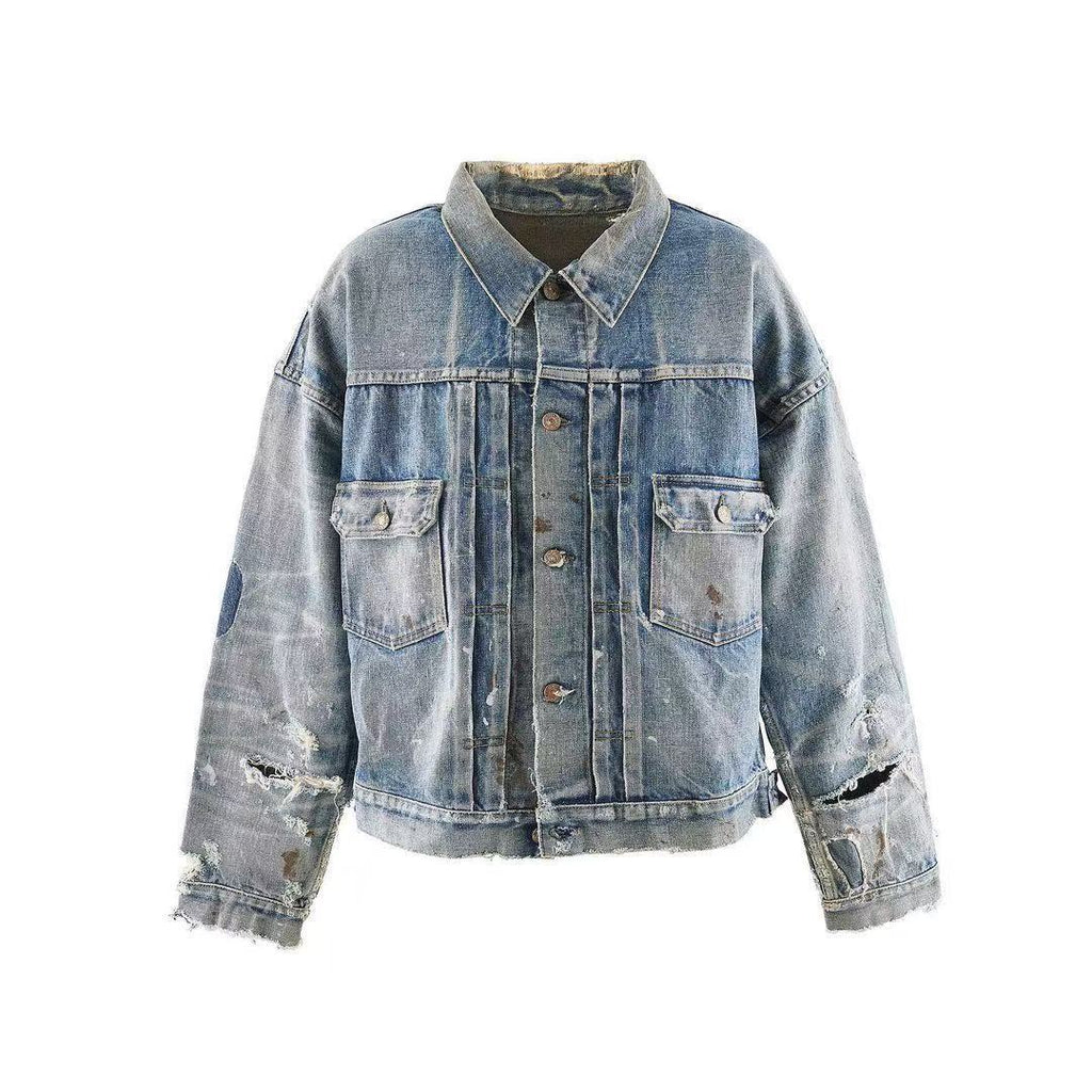 Saint Michael Distressed Vintage Denim Jacket