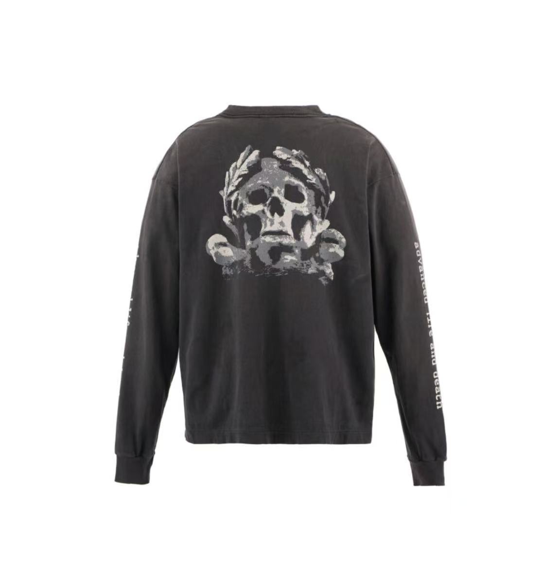 Saint Michael Higher Vibrations Washed Black Long Sleeve Tee