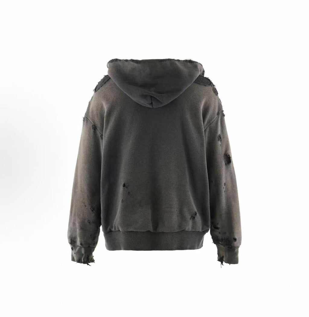 Saint Michael Patch Logo Distressed Washed Hoodie