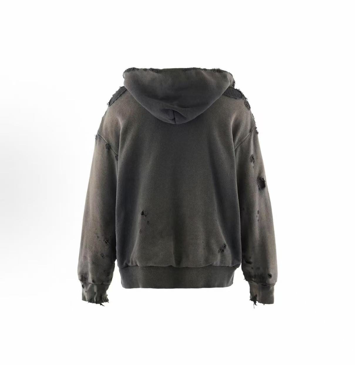 Saint Michael Patch Logo Distressed Washed Hoodie