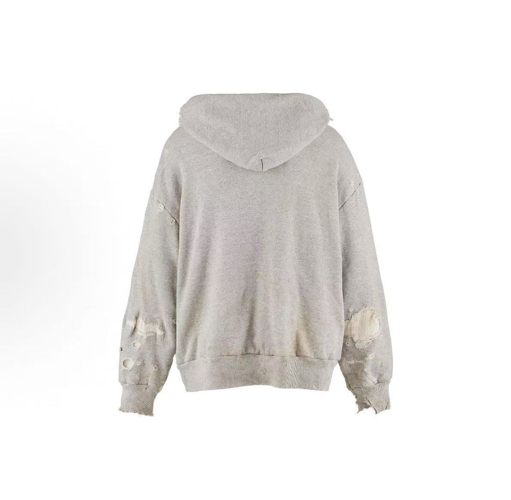 Saint Michael Patch Logo Distressed Washed Hoodie