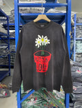 Saint Michael De La Soul Daisy Pot Washed Black Long Sleeve Tee