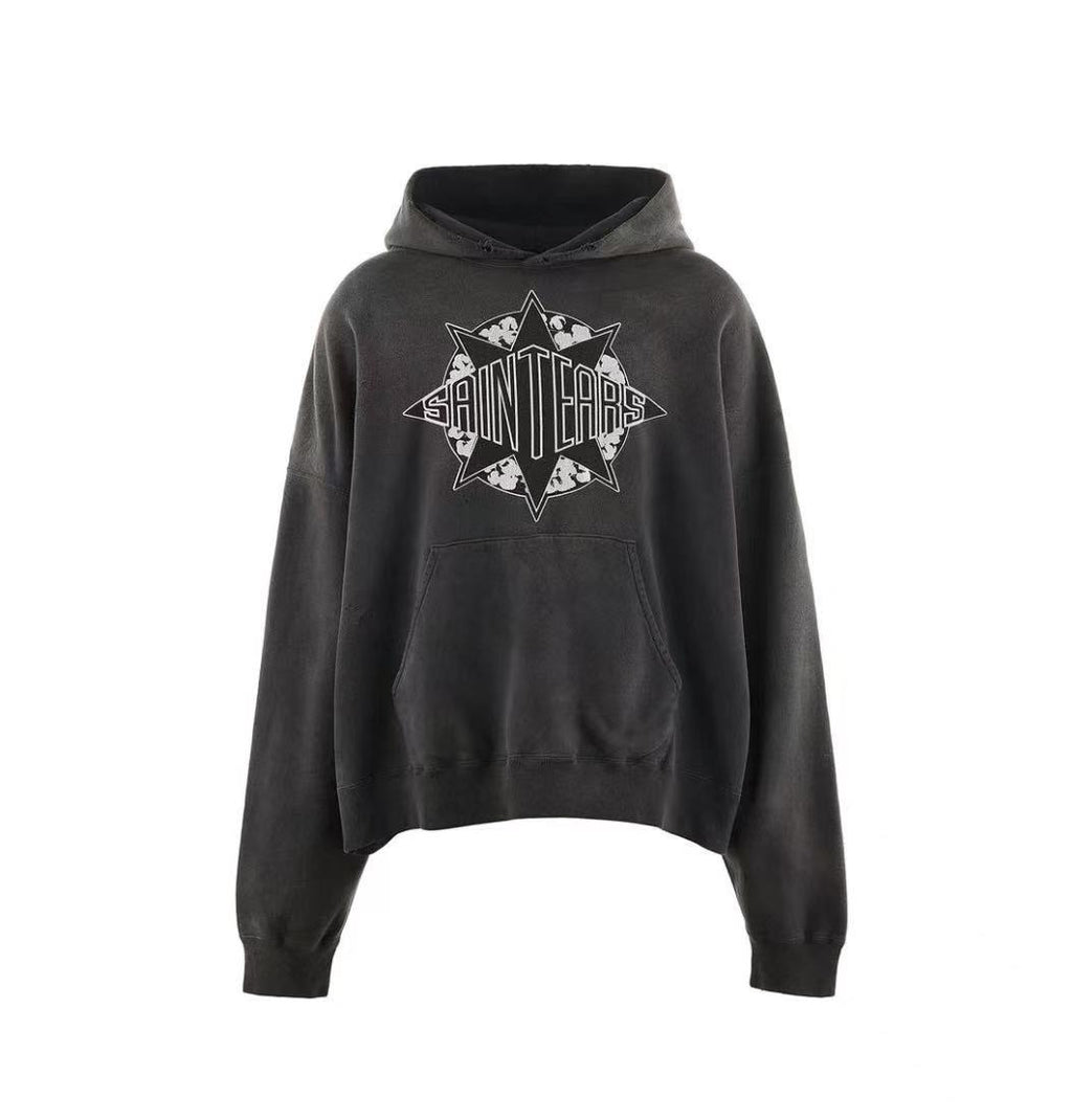 Saint Michael Saint Tears Star Graphic Washed Hoodie