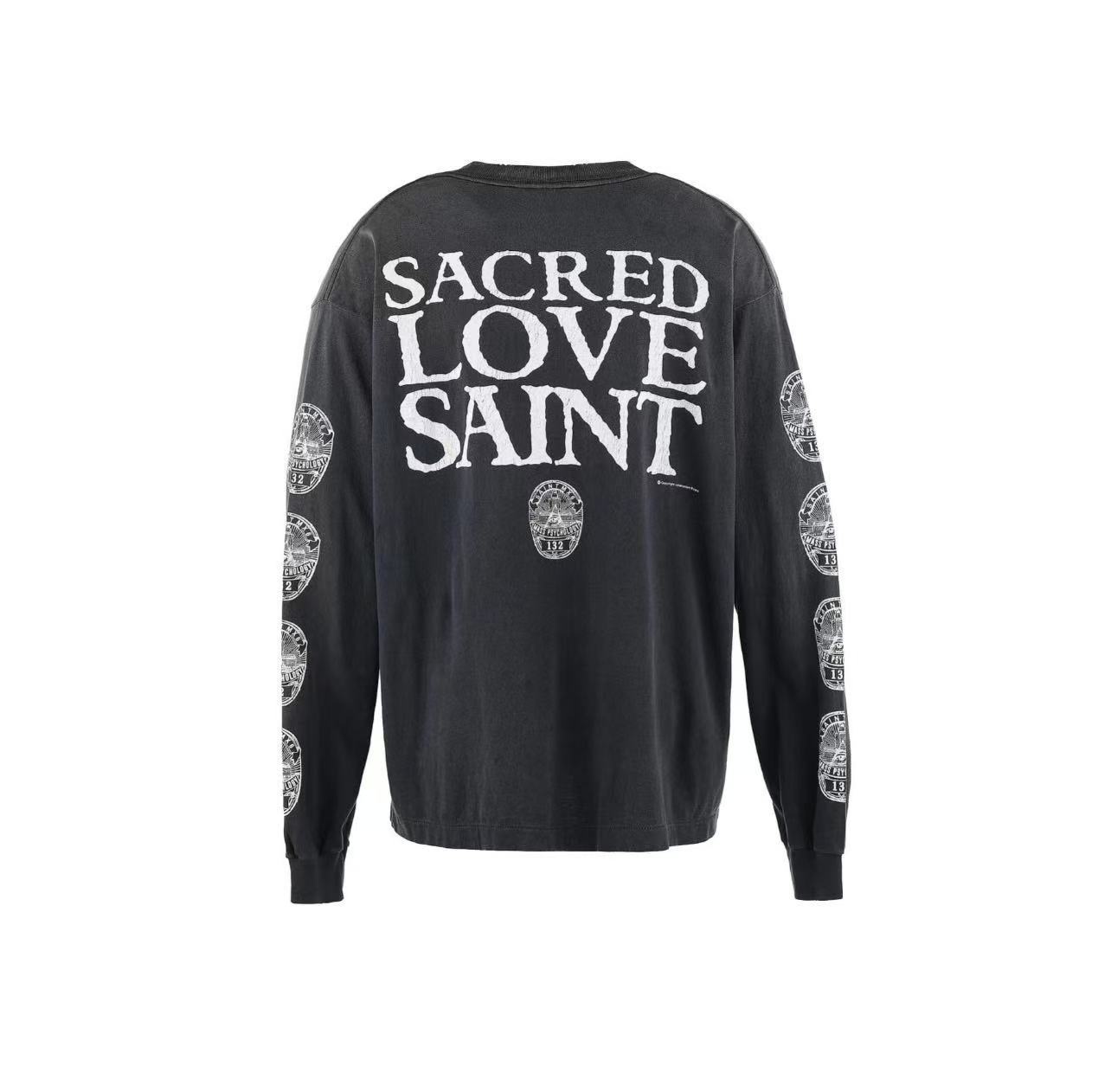 Saint Michael Sacred Love Saint Washed Black Long Sleeve Tee