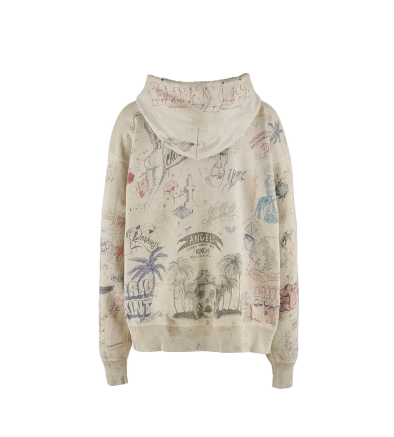 Saint Michael Born LA Saint Sketch Print Hoodie