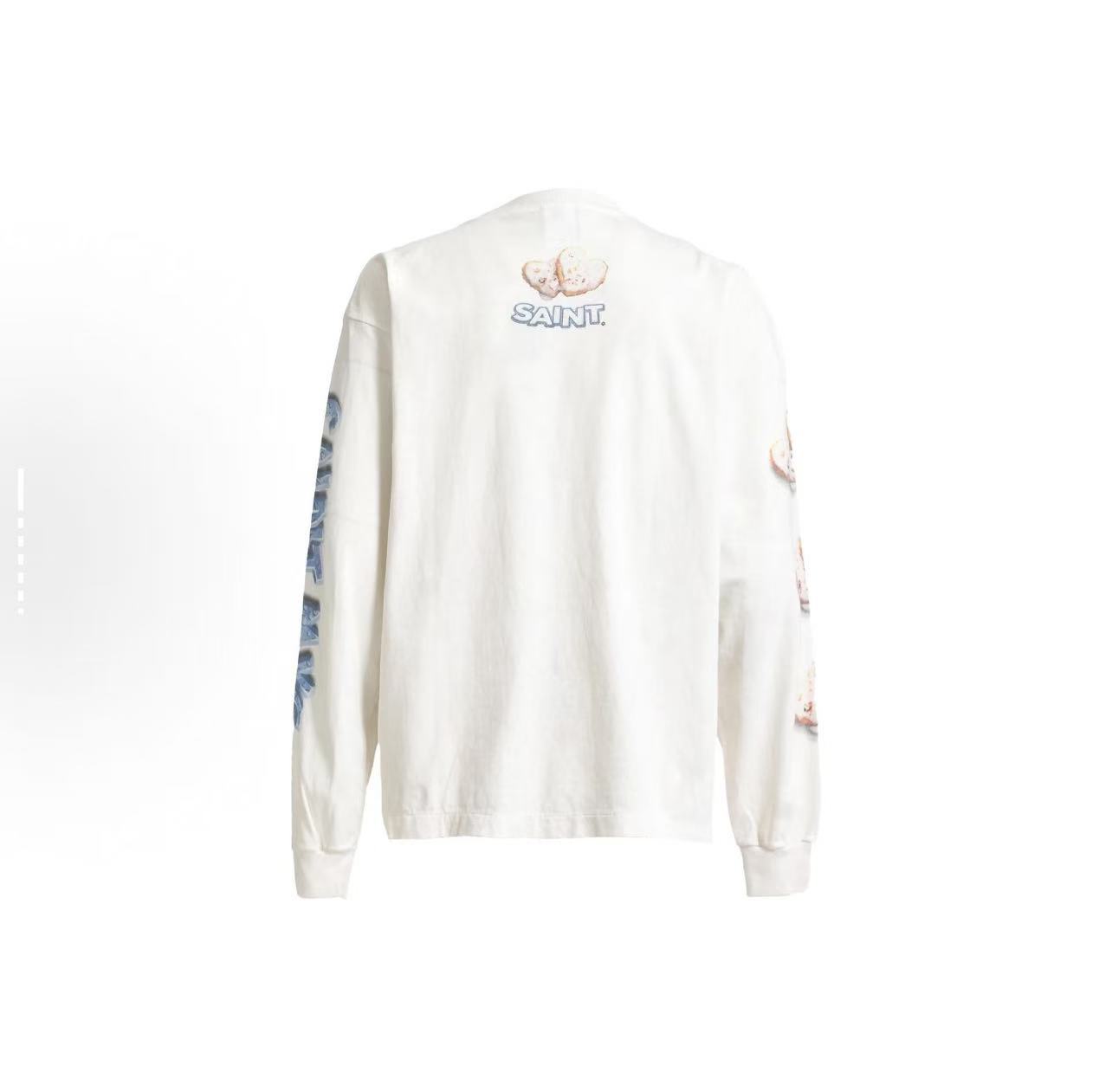 Saint Michael Saint Is Life Vintage White Long Sleeve Tee