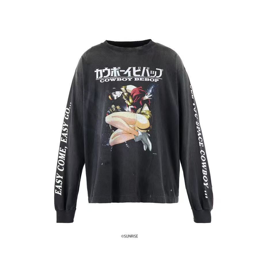 Saint Michael Cowboy Bebop Vintage Washed Black Long Sleeve Tee
