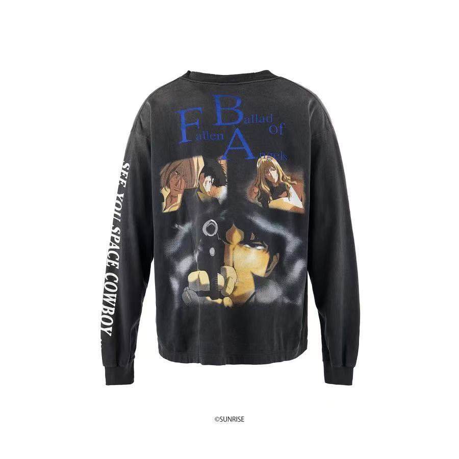 Saint Michael Cowboy Bebop Vintage Washed Black Long Sleeve Tee