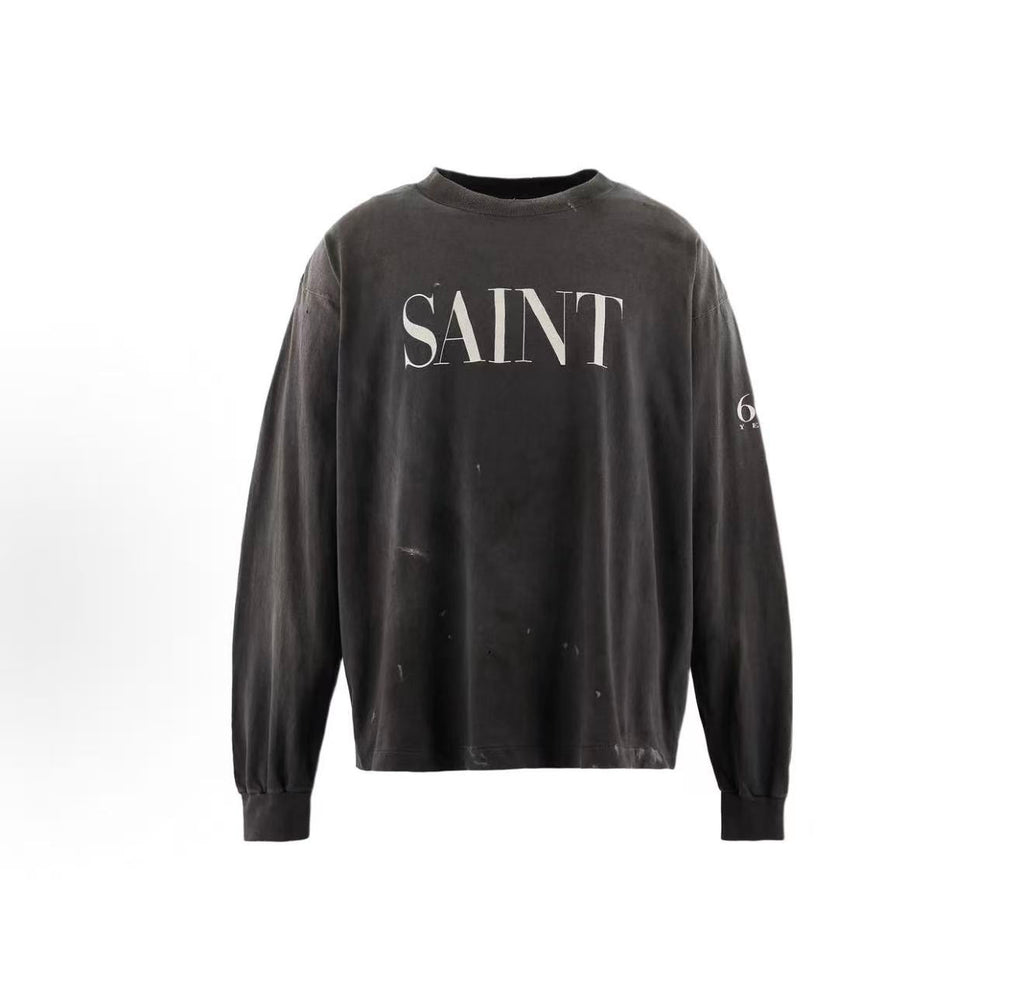 Saint Michael Washed Saint Logo Long Sleeve Tee