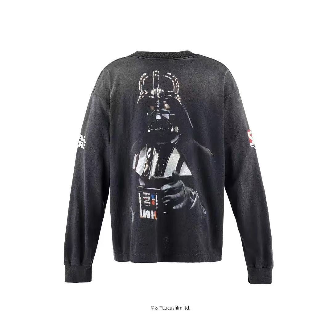 Saint Michael Star Wars Vintage Washed Black Long Sleeve Tee