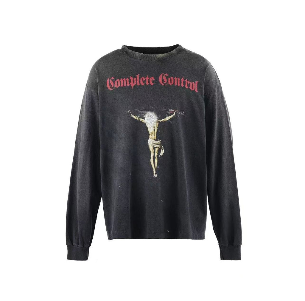 Saint Michael Complete Control Vintage Washed Black Long Sleeve Tee