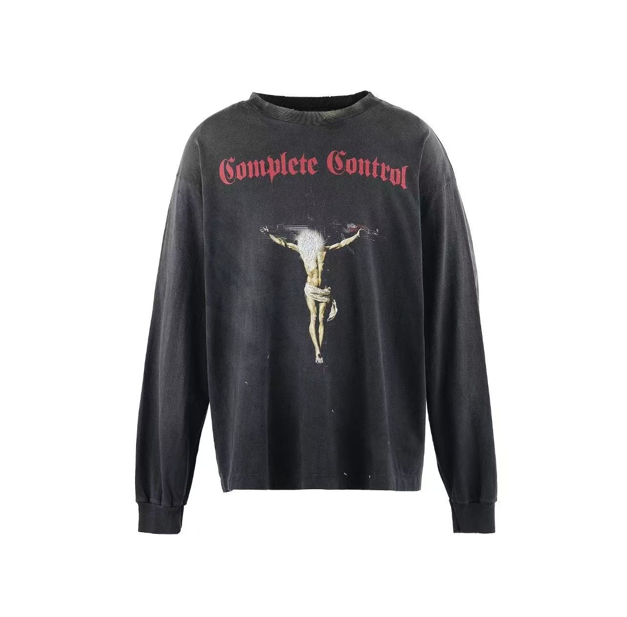 Saint Michael Complete Control Vintage Washed Black Long Sleeve Tee