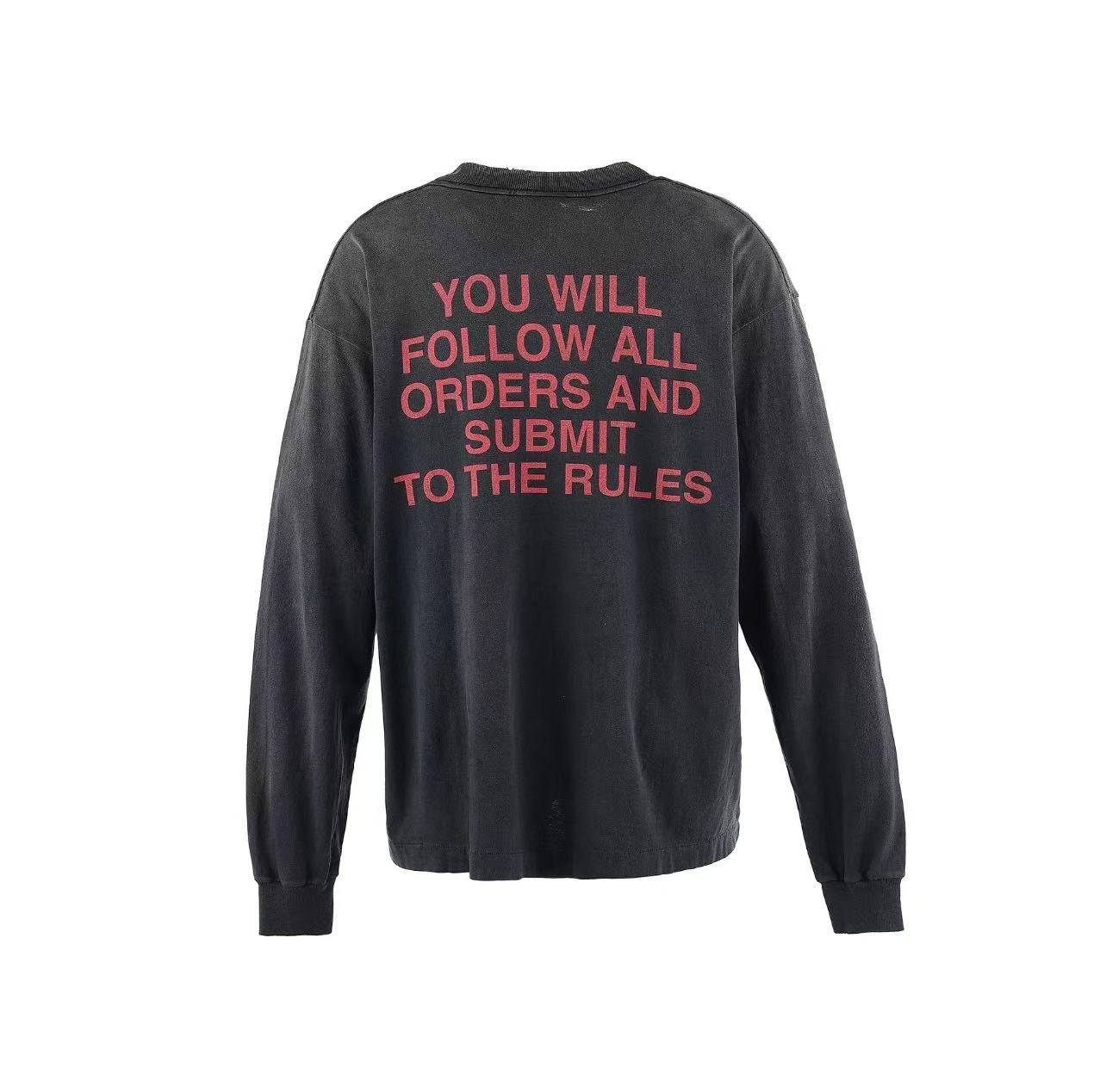 Saint Michael Complete Control Vintage Washed Black Long Sleeve Tee