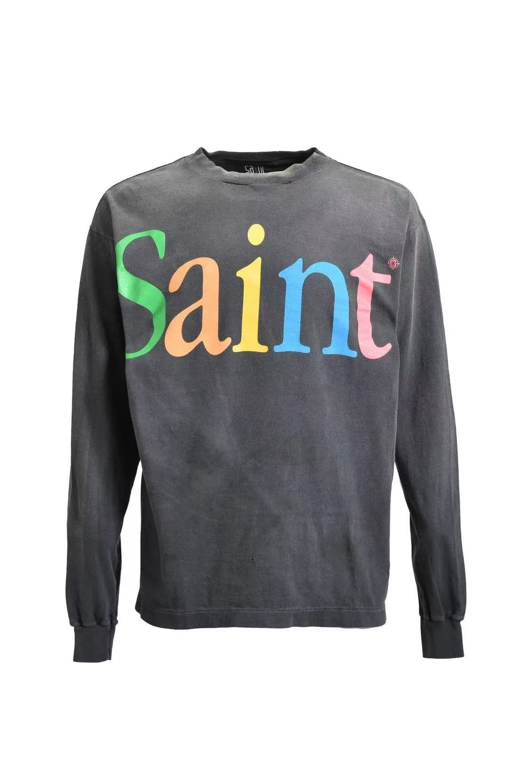 Saint Michael Rainbow Saint Logo Vintage Washed Long Sleeve Tee