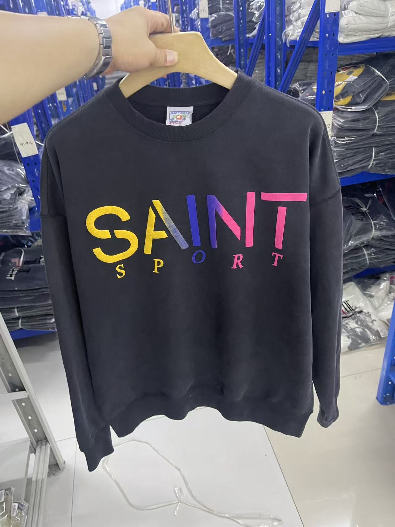 Saint Michael Saint Sport Colorful Logo Black Crewneck