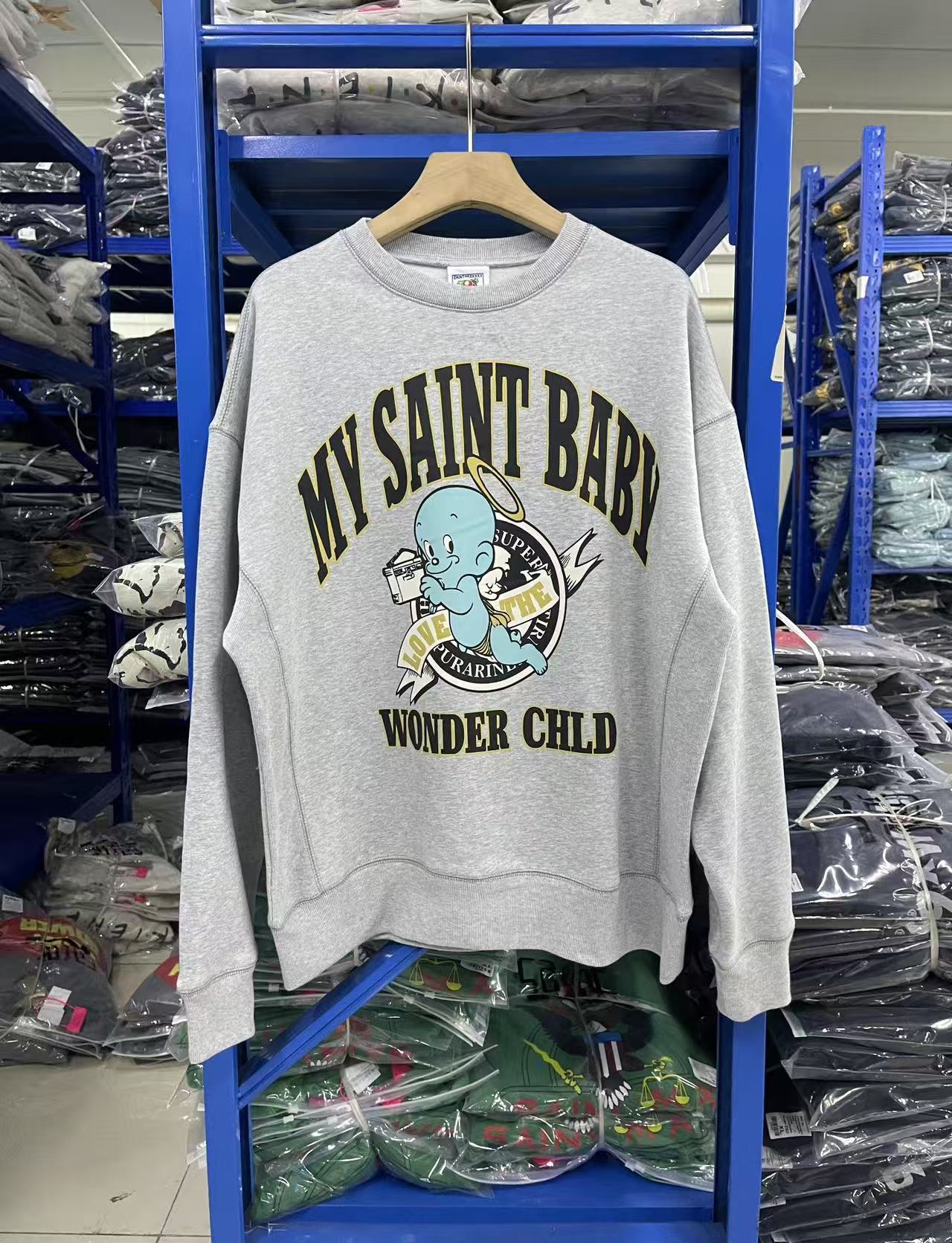 Saint Michael My Saint Baby Graphic Grey Crewneck