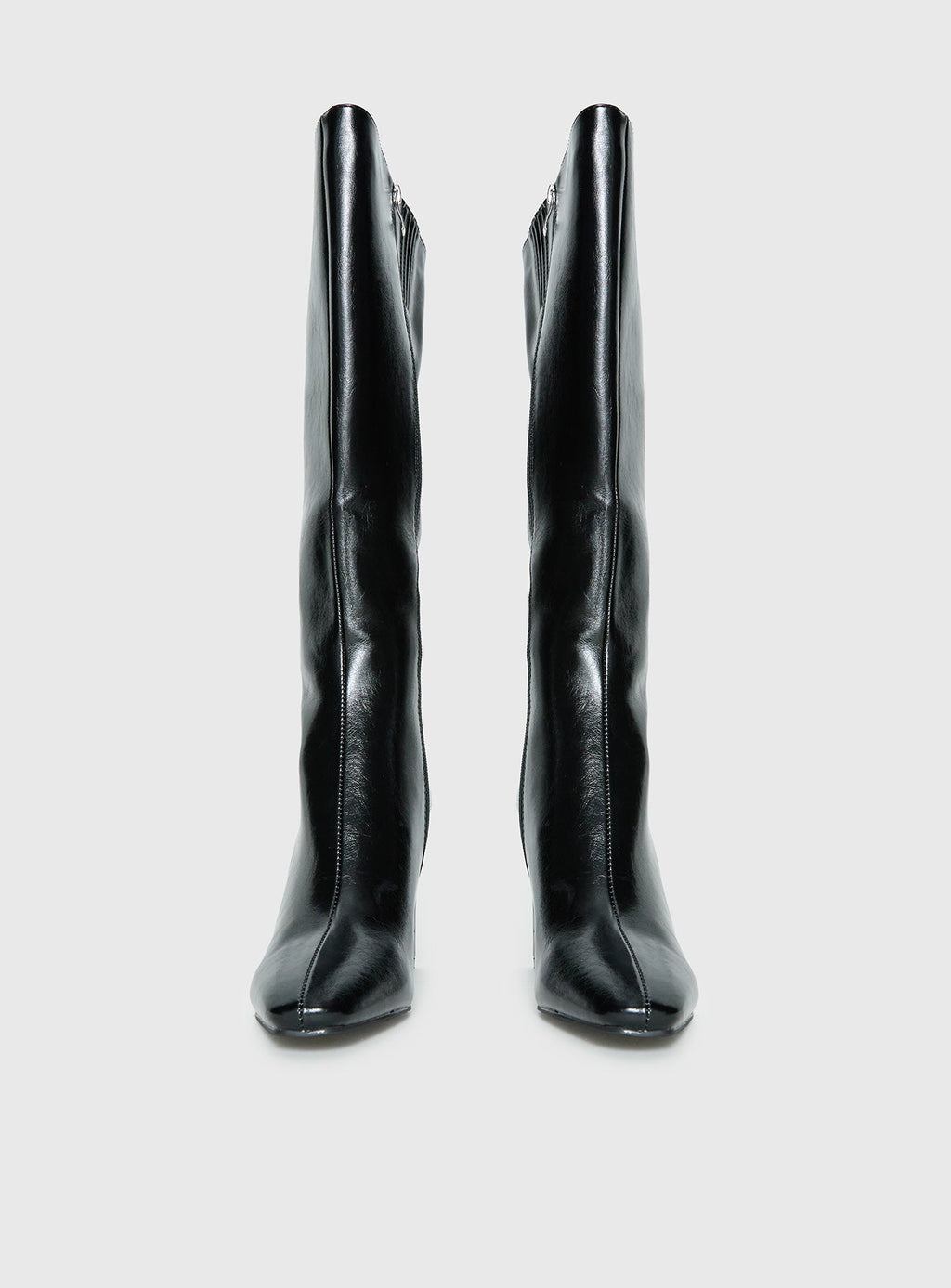 Sawyer Knee High Boots Black Crinkle