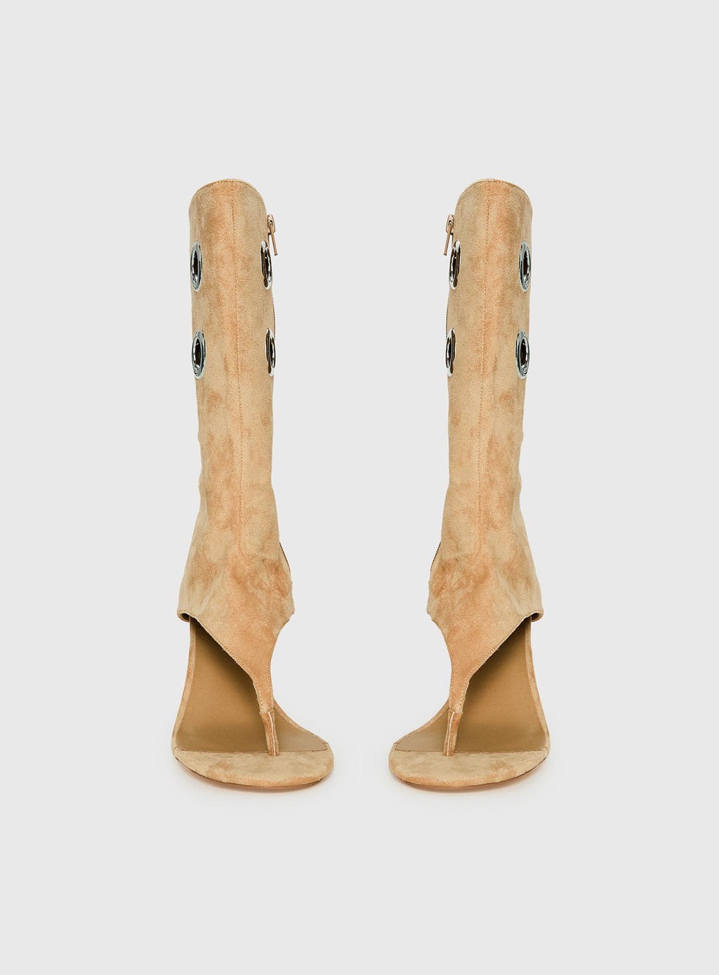 Situationship Eyelet Open Toe Heels Tan
