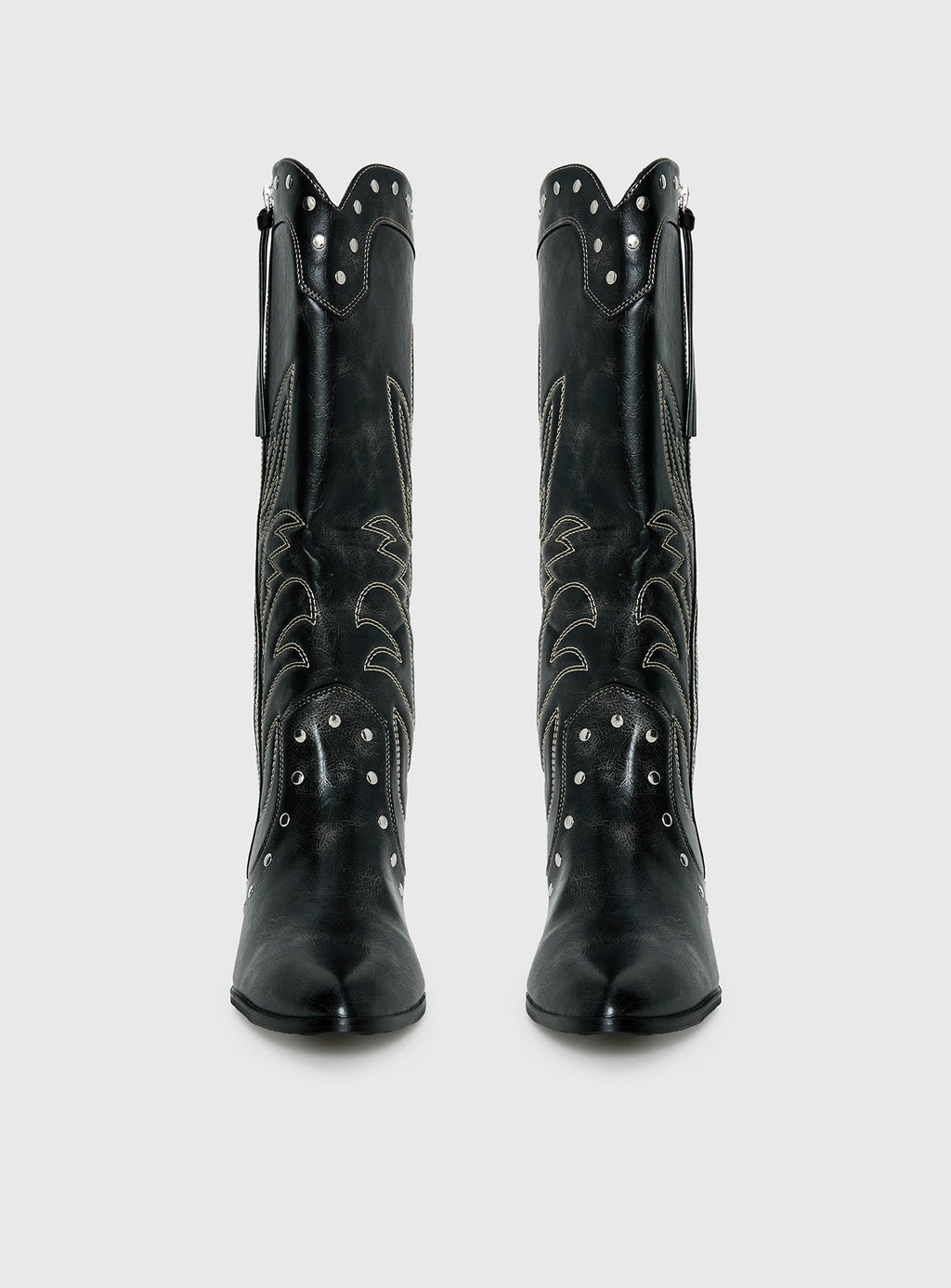 Austin Distressed Cowboy Boots Black