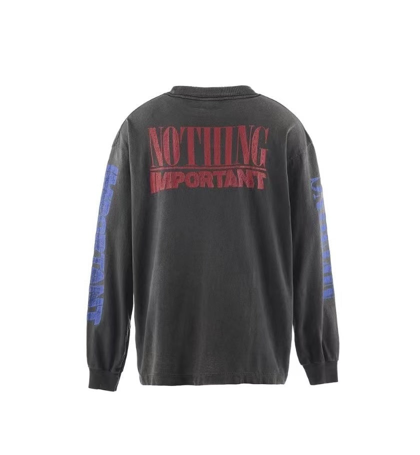 Saint Michael Nothing Important Vintage Washed Long Sleeve Tee
