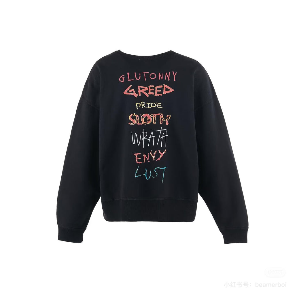 Saint Michael SA1NT Seven Sins Black Crewneck Sweatshirt