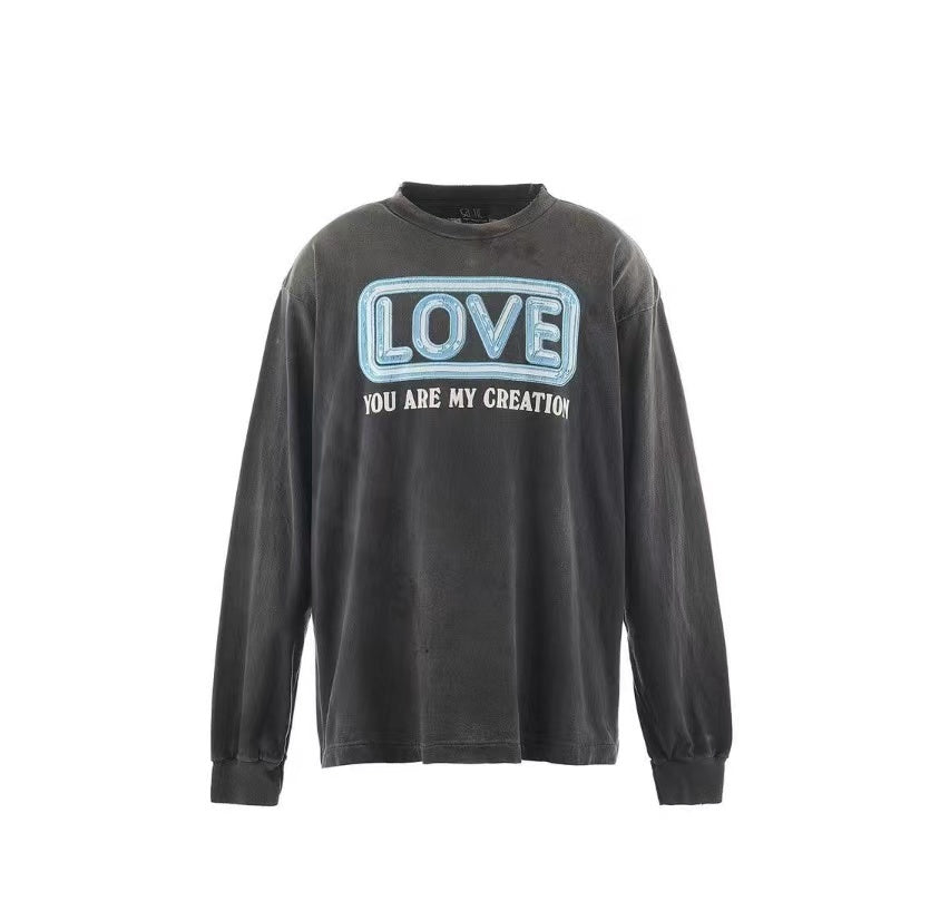 Saint Michael Love Neon Graphic Vintage Washed Long Sleeve Tee