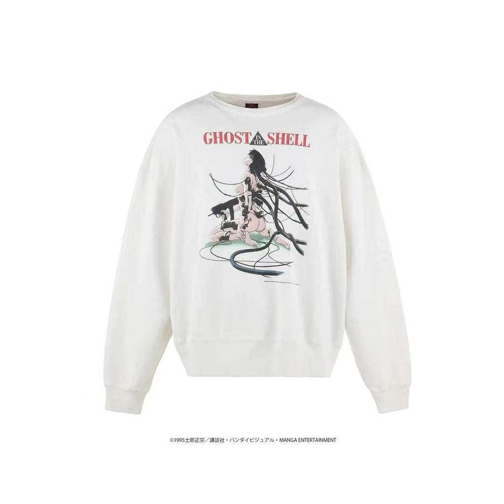 Saint Michael Ghost In The Shell White Vintage Crewneck Sweatshirt