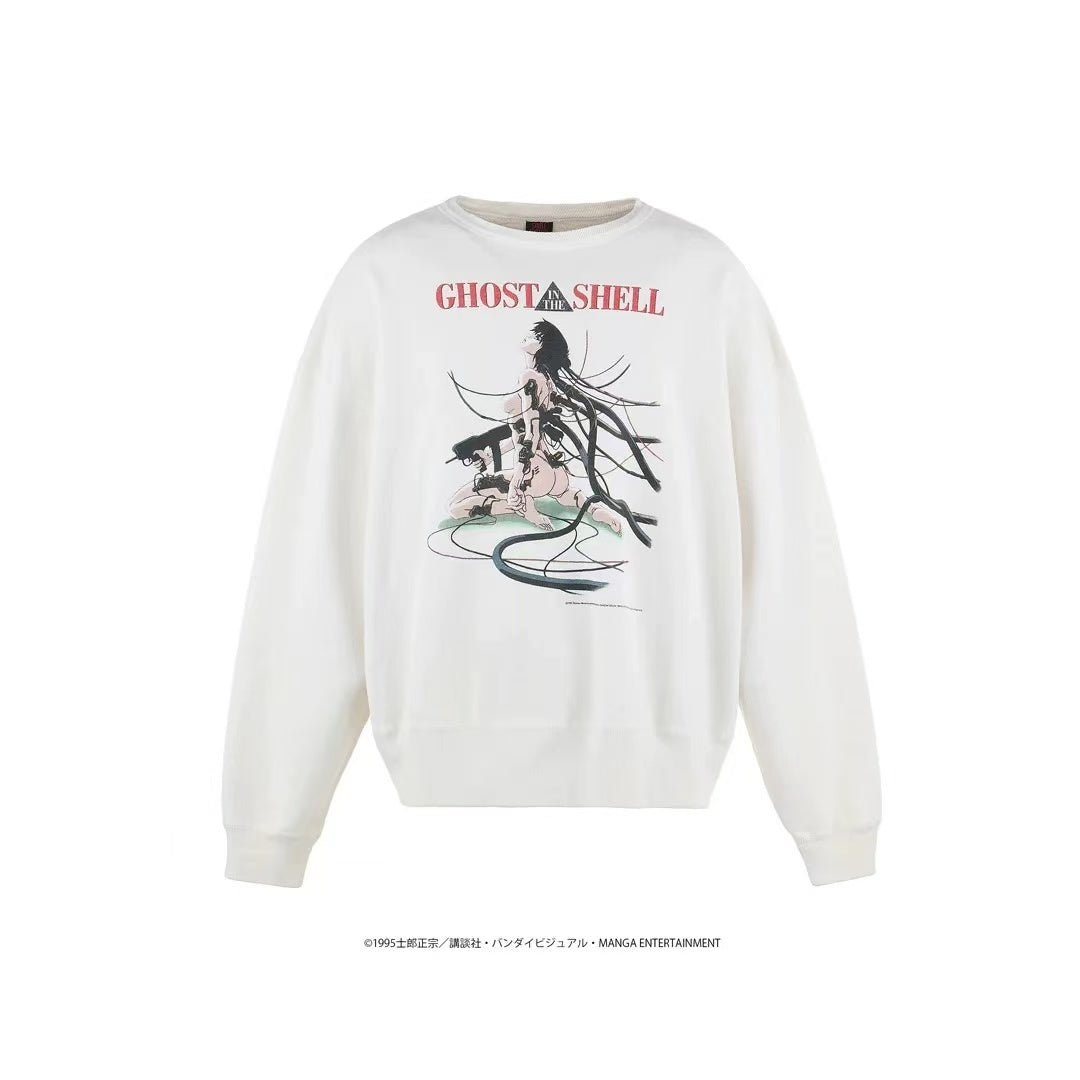Saint Michael Ghost In The Shell White Vintage Crewneck Sweatshirt