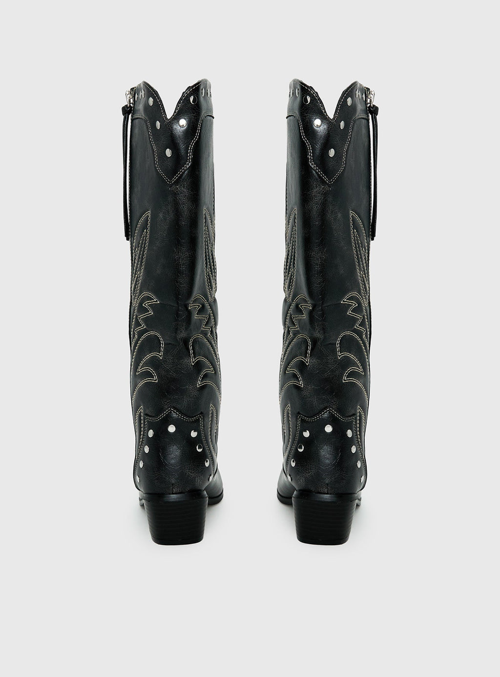 Austin Distressed Cowboy Boots Black