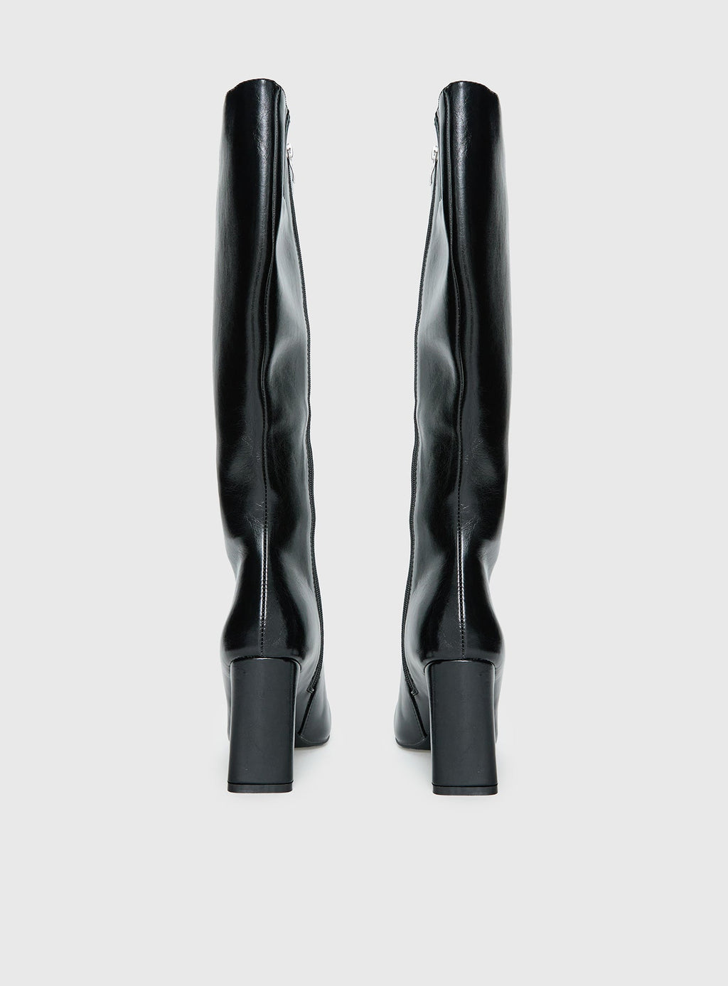Sawyer Knee High Boots Black Crinkle