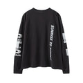 Saint Michael Flame Slogan Vintage Washed Black Long Sleeve Tee