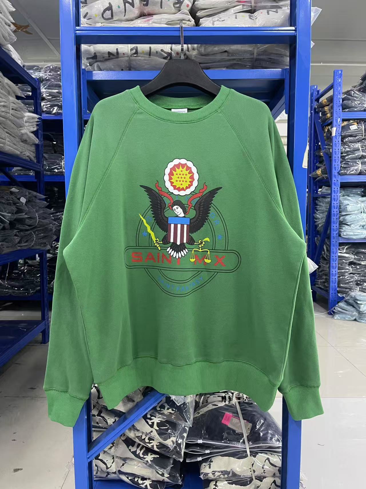 Saint Michael Eagle Graphic Green Crewneck