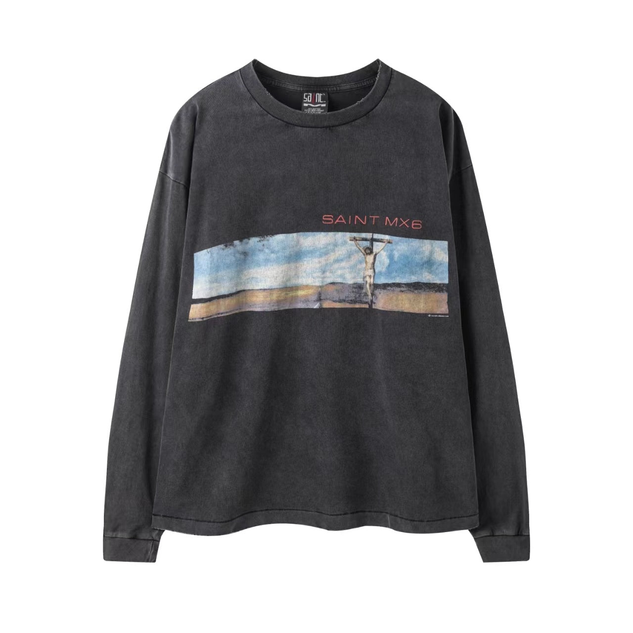 Saint Michael Saint MX6 Landscape Art Vintage Washed Long Sleeve Tee