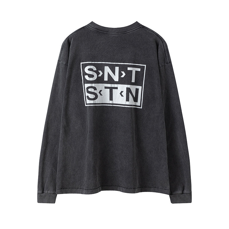 Saint Michael Bold Saint Logo Vintage Washed Long Sleeve Tee