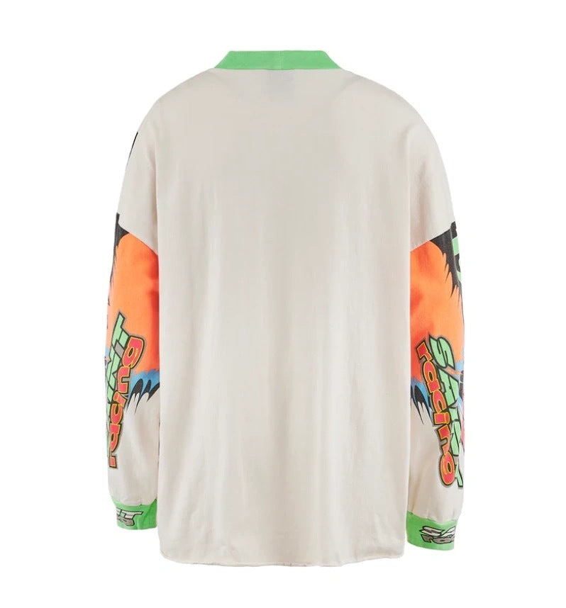 Saint Michael Saint Force Neon Graffiti Racing Long Sleeve Tee