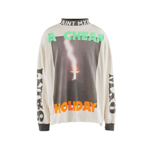 Saint Michael A Cheap Holiday Art Print Mock Neck Long Sleeve Tee