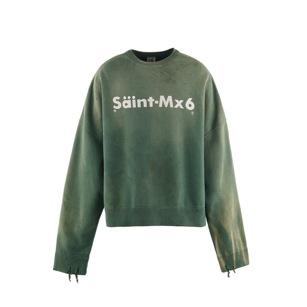 Saint Michael Säint‑Mx6 Chaos Distressed Crewneck Sweatshirt
