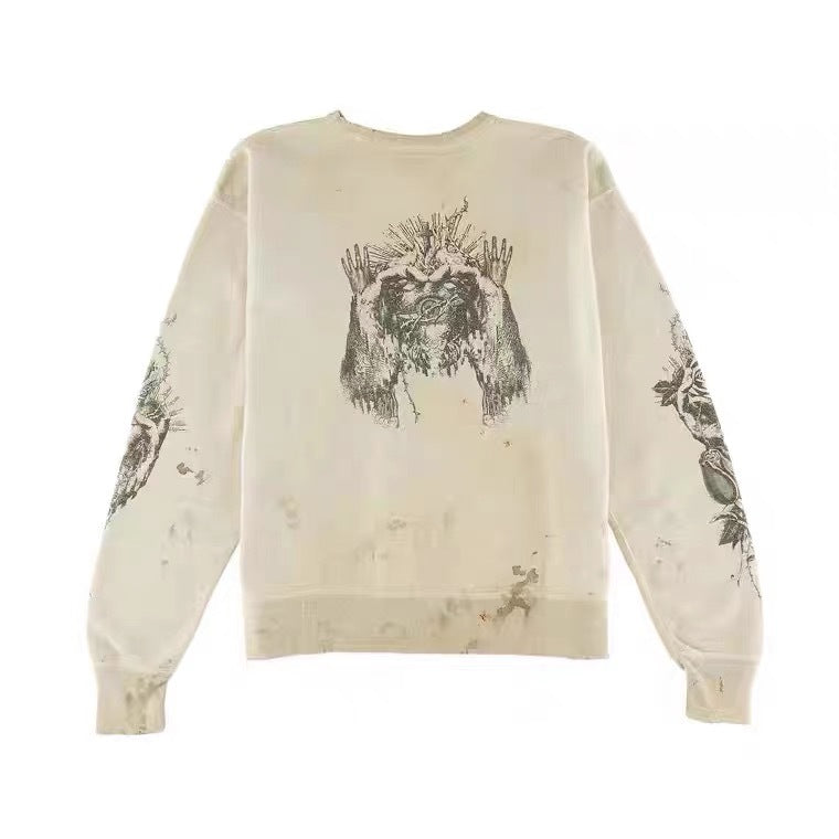 Saint Michael Rose Jesus Vintage Crewneck Sweatshirt