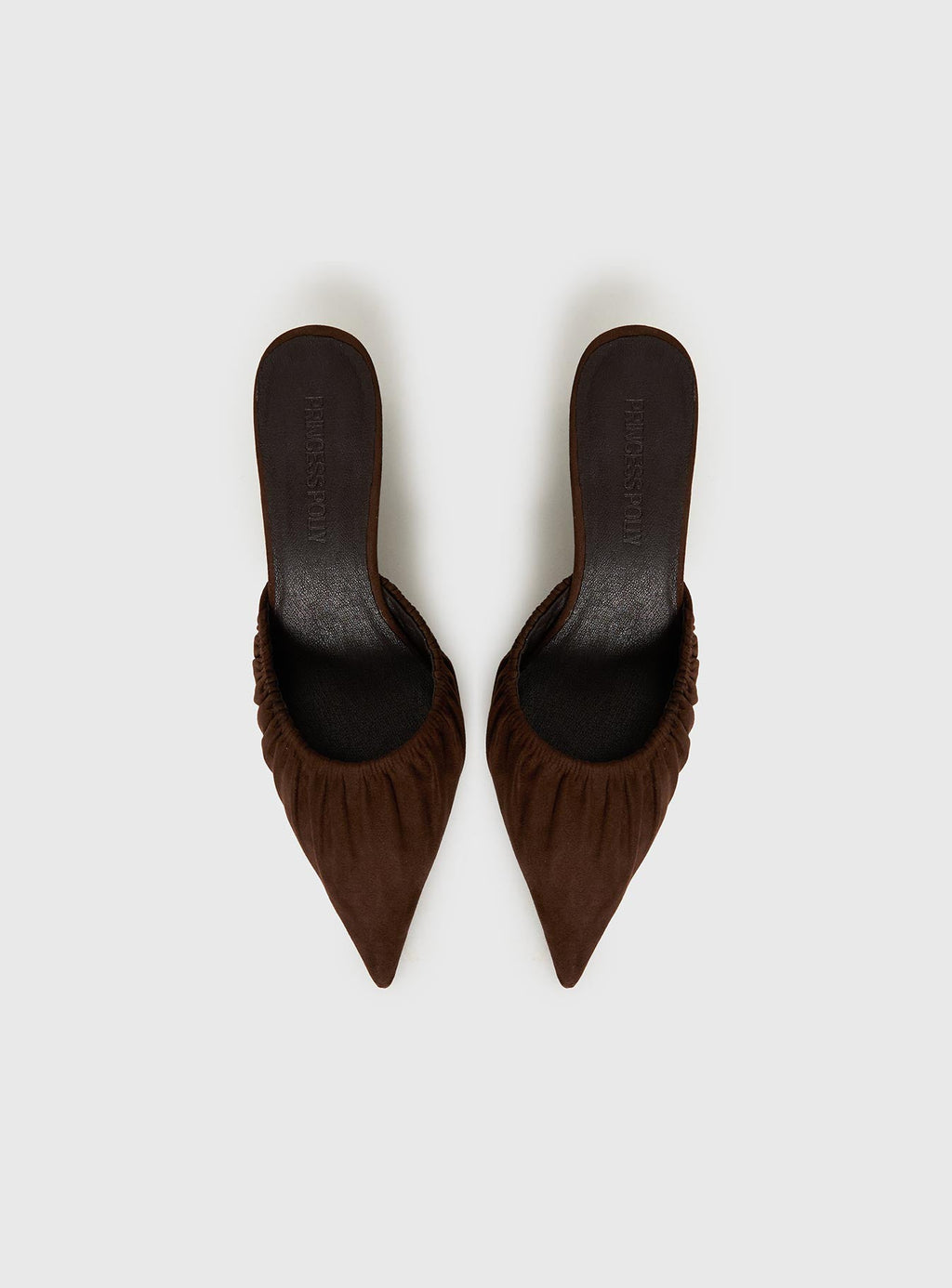 Admiration Pointed Toe Faux Suede Heels Brown