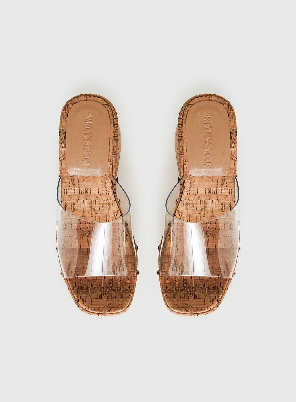 Pale Moonlight Platform Heels Cork / Clear