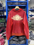 Saint Michael Angel Print Washed Red Hoodie