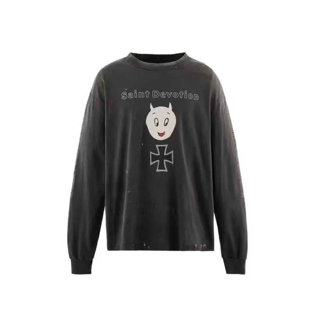 Saint Michael Saint Devotion Washed Graphic Long Sleeve Tee
