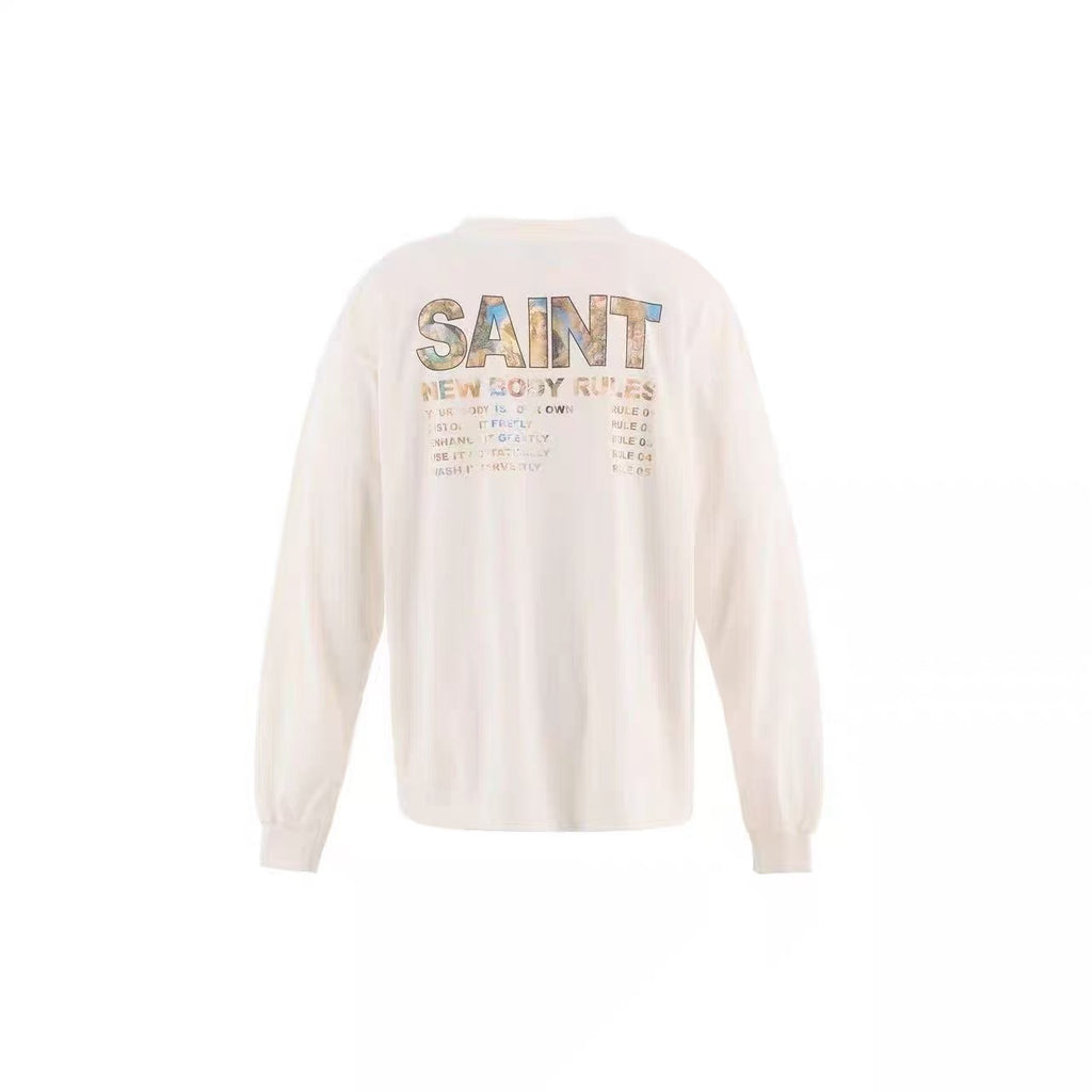Saint Michael New Body Rules Art Print Cream Long Sleeve Tee