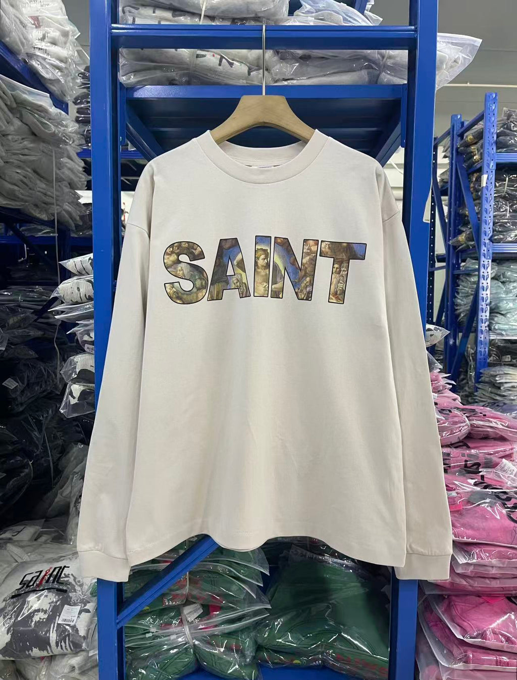 Saint Michael New Body Rules Art Print Cream Long Sleeve Tee