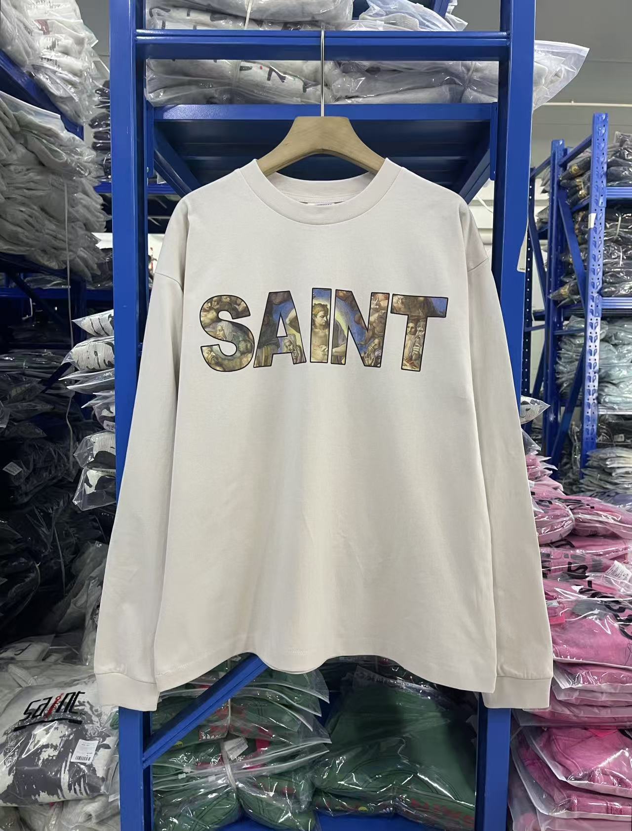 Saint Michael New Body Rules Art Print Cream Long Sleeve Tee