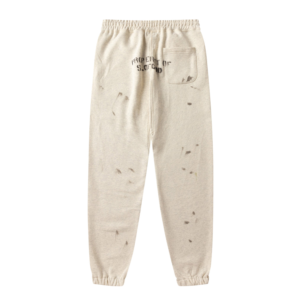 Saint Michael Vintage Skeleton Panel Print Oat Jogger Pants